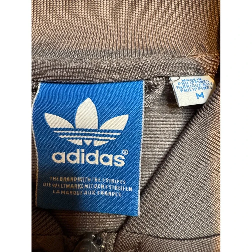 Adidas Originals Track Jacket Gray Red Black Trefoil Logo Full Zip Men's M‎